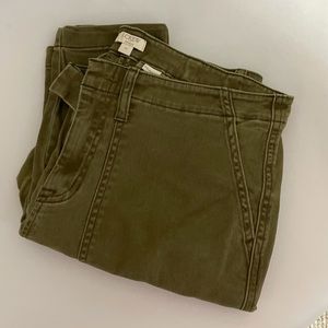 J.Crew Olive/Fatigue skinny chino pants.